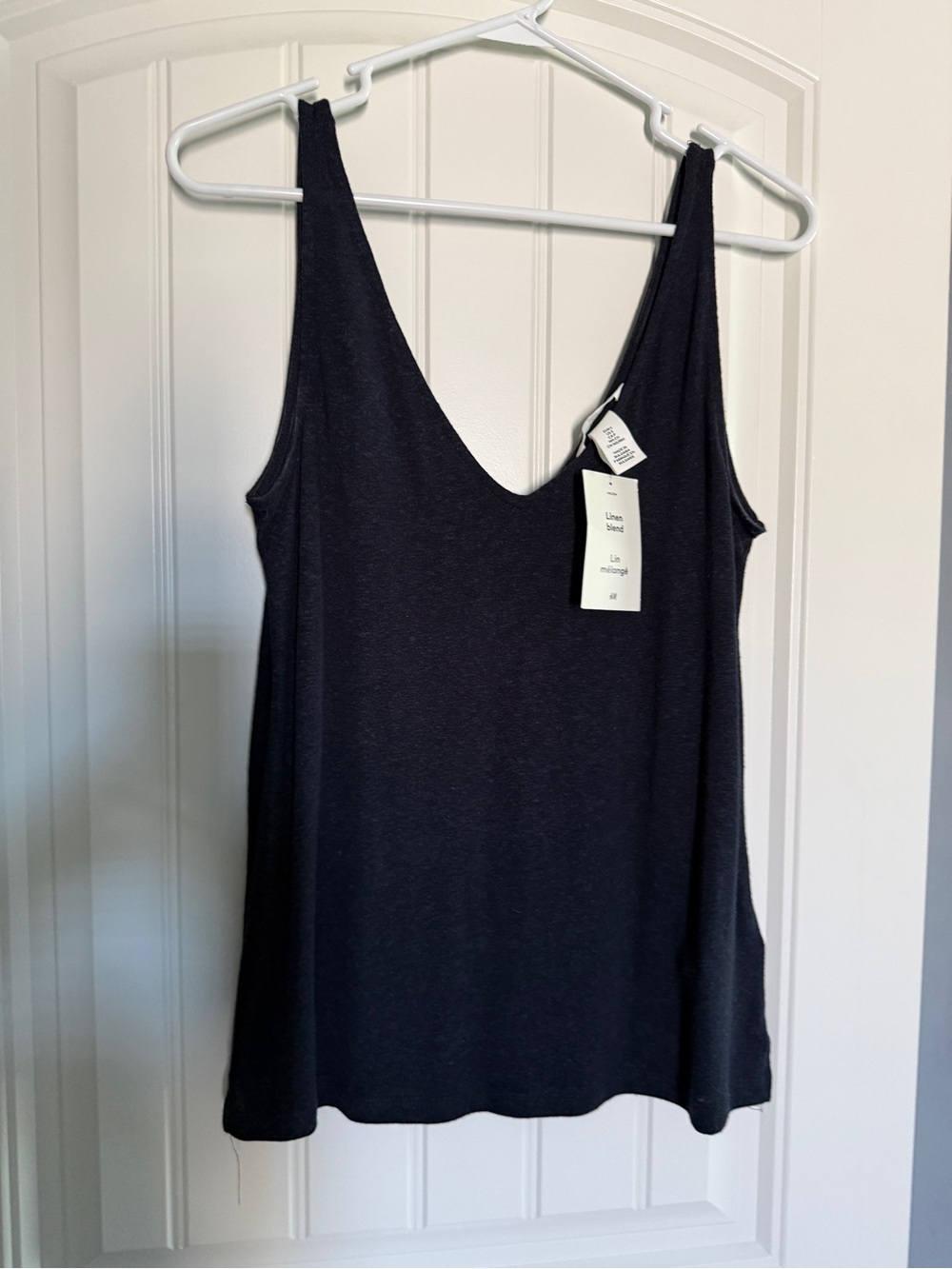 H&M Linen Blend Tank size Small Dark Navy - Picture 2 of 4
